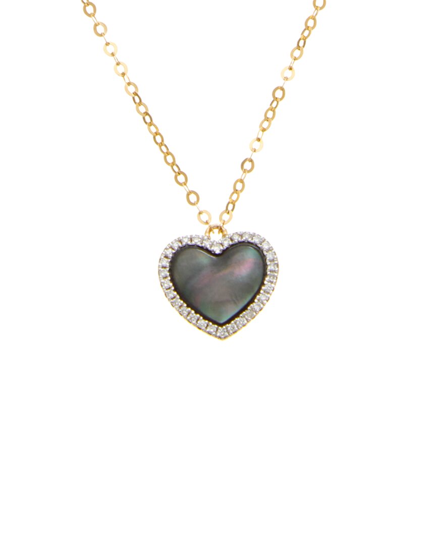 MAITRE DE DIAMANT MAITRE DE DIAMANT 18K 0.02 CT. TW. DIAMOND & PEARL NECKLACE