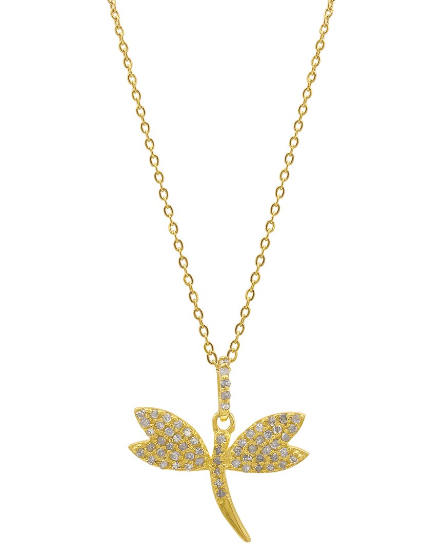 Adornia Fine 14k Over Silver 0.25 Ct. Tw. Diamond Dragonfly Necklace