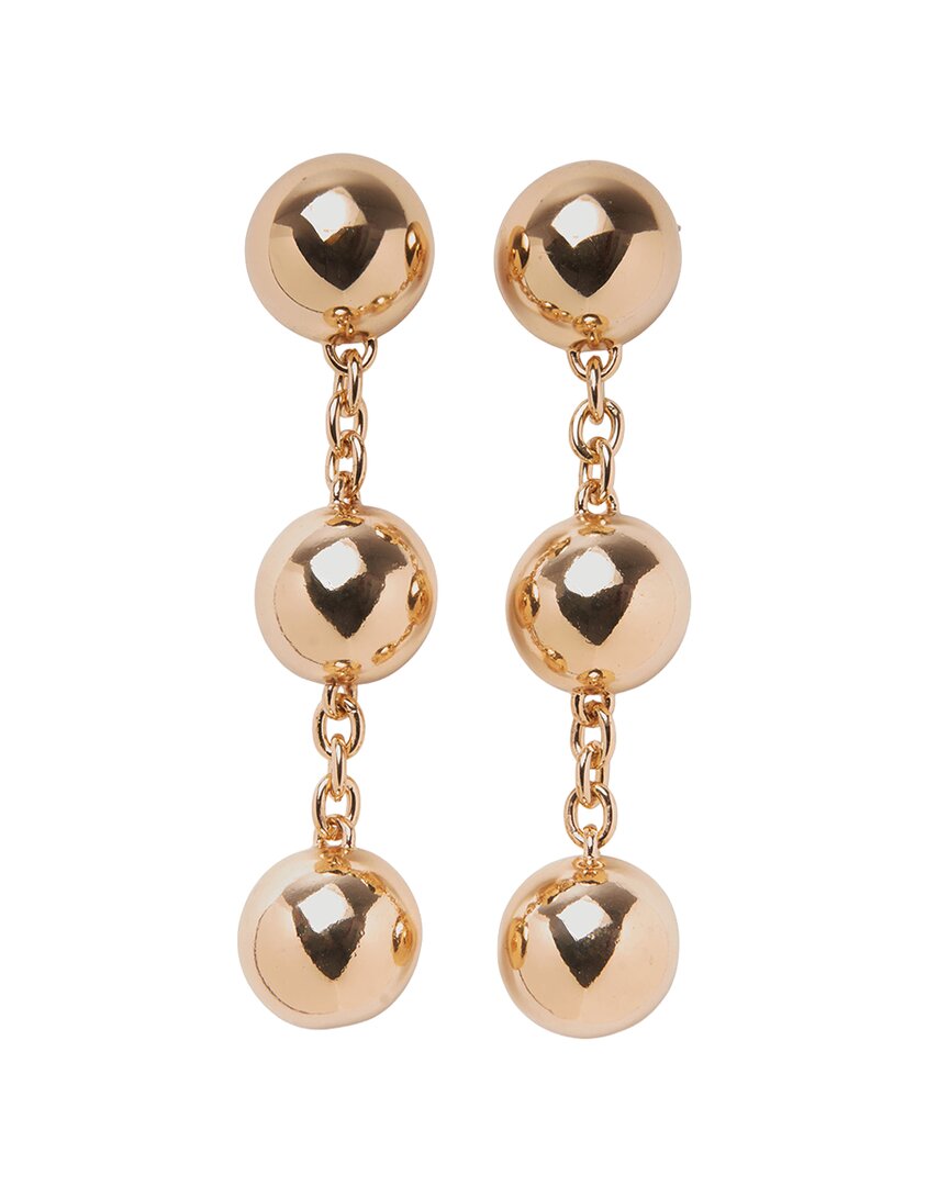 Carolina Herrera Cz Triple Ball Drop Earrings In Gold