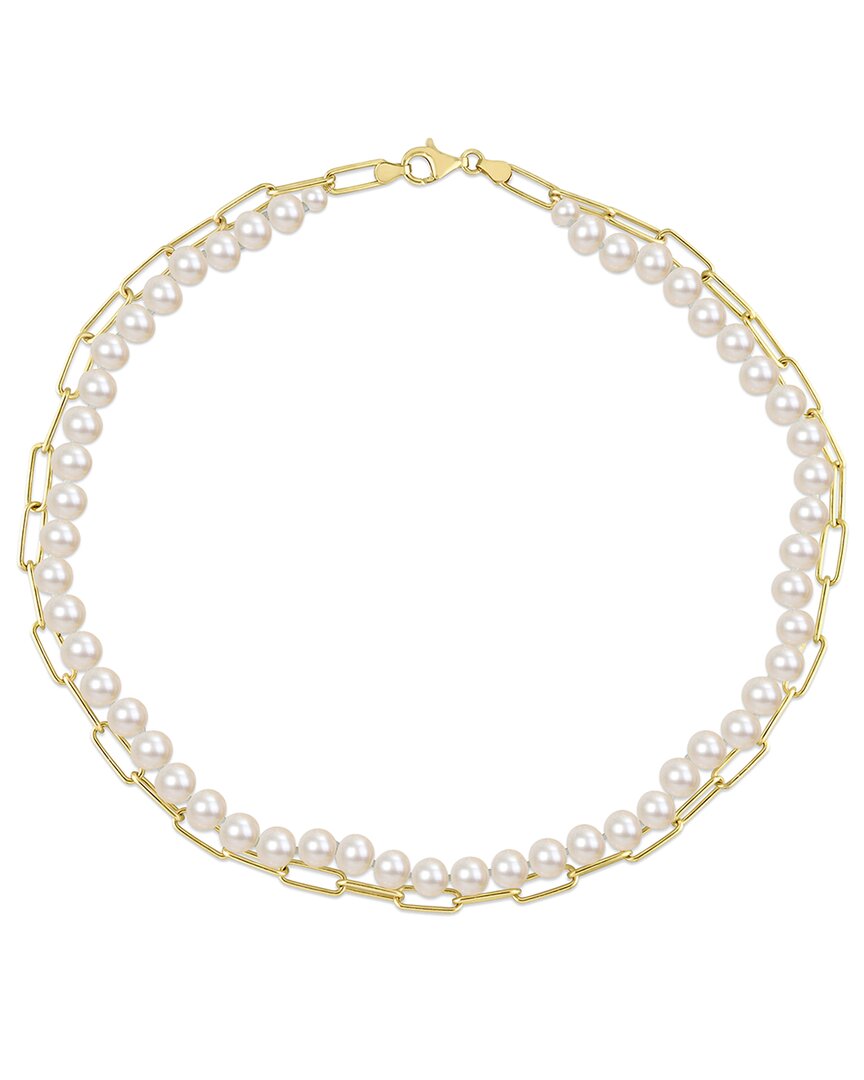Liv Oliver 18k Plated Pearl Necklace