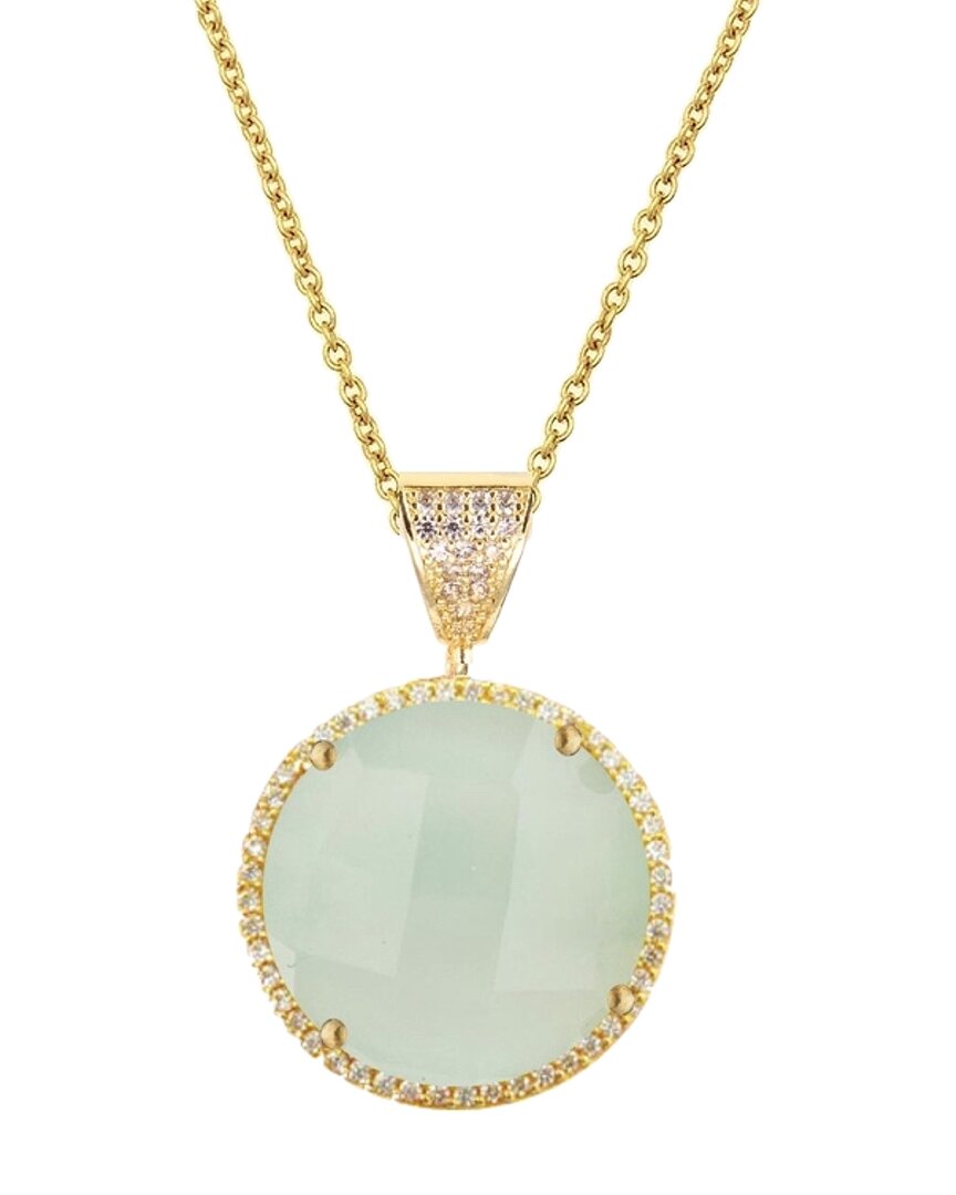 Liv Oliver Silver 35.00 Ct. Tw. Chalcedony Cz Necklace