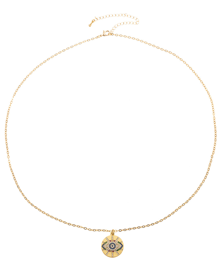 Eye Candy La Luxe Collection Ashton Evil Eye Sterling Silver Chain Necklace With Brass Pendant
