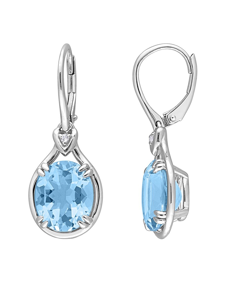 Rina Limor Silver 11.36 Ct. Tw. Sky Blue & White Topaz Drop Earrings