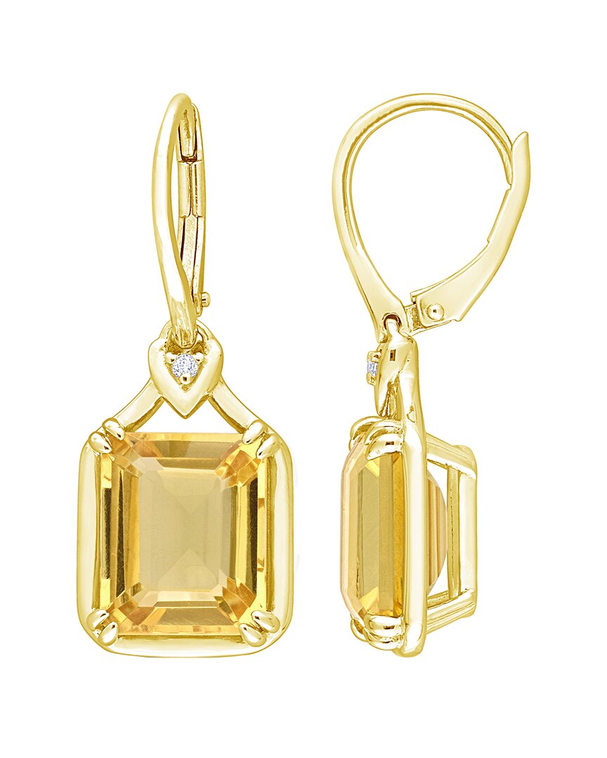 Rina Limor Silver 13.16 Ct. Tw. Citrine & White Topaz Drop Earrings