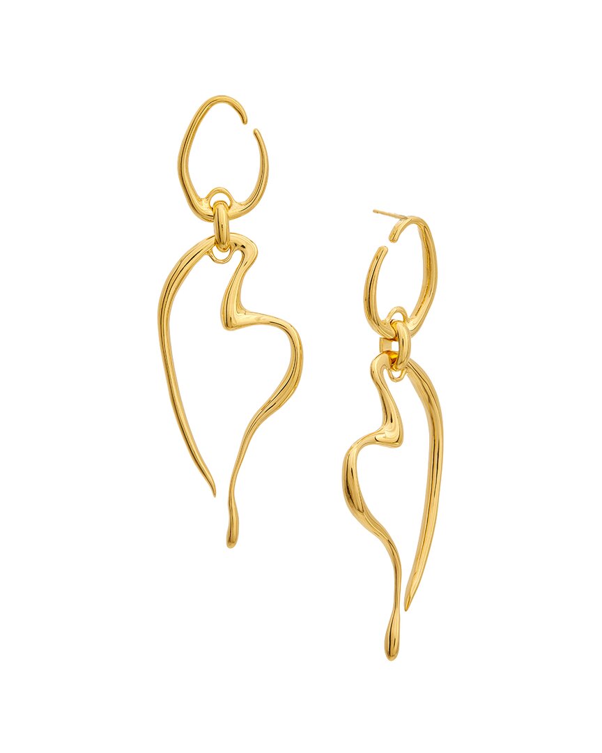 Oscar De La Renta Wire O & Heart Earrings In Gold