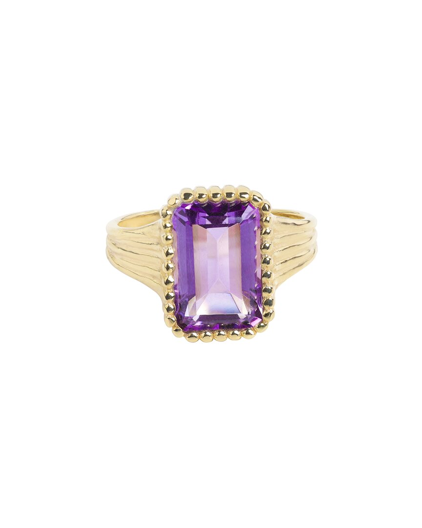 Tiramisu 14k Over Silver 3.89 Ct. Tw. Purple Amethyst Ring