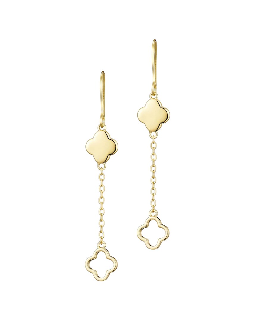 Adornia 14k Plated Clover Drop Earrings In Gold