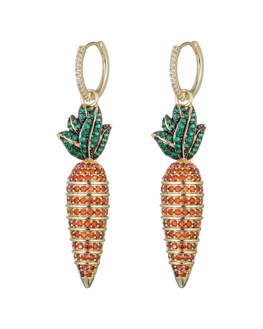 Eye Candy La Cz Orange Carrot Dangle Earrings