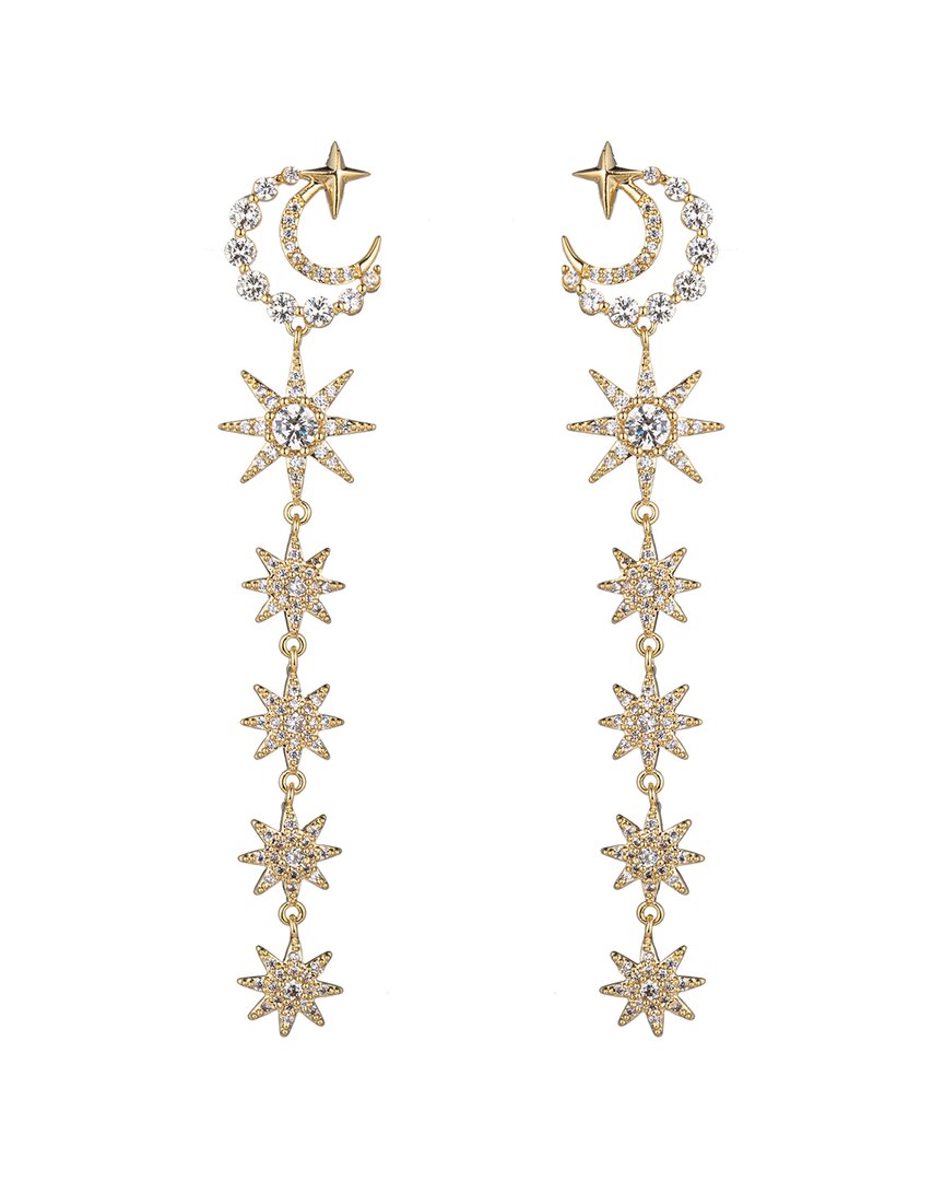 Eye Candy La Cz Double Moon Star Earrings