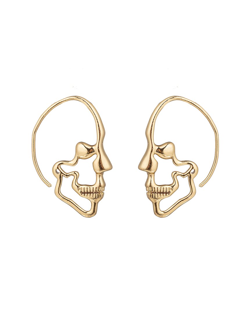 Eye Candy La Golden Skull Drop Earrings