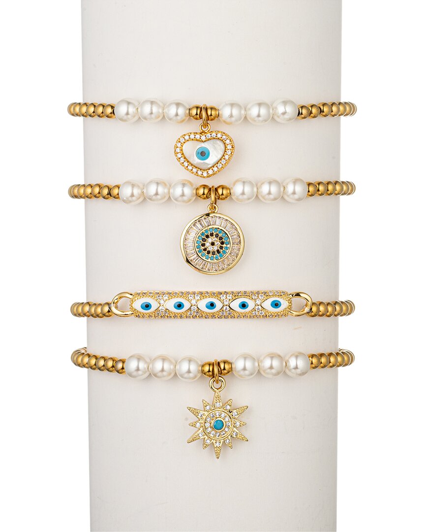 Shop Eye Candy La Cz Jaden 4 Piece Beaded Charm Bracelet Set