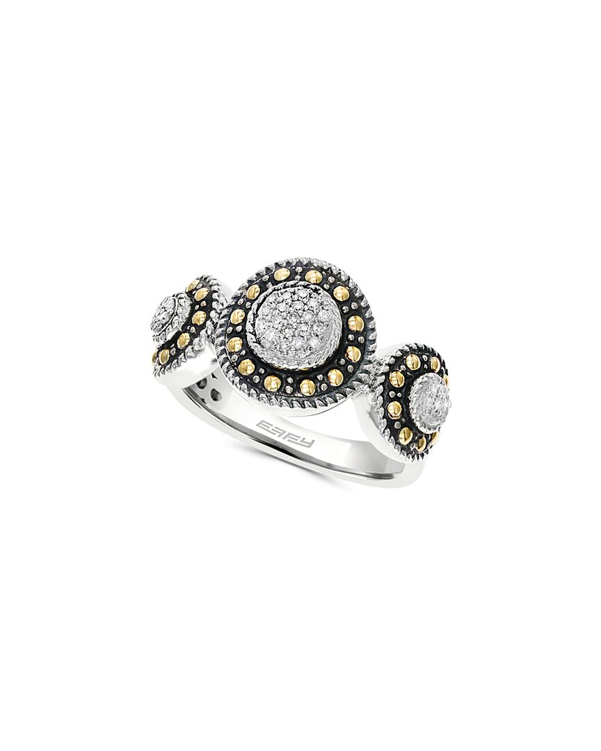 Shop Effy Fine Jewelry Silver & 18k 0.12 Ct. Tw. Diamond Statement Ring