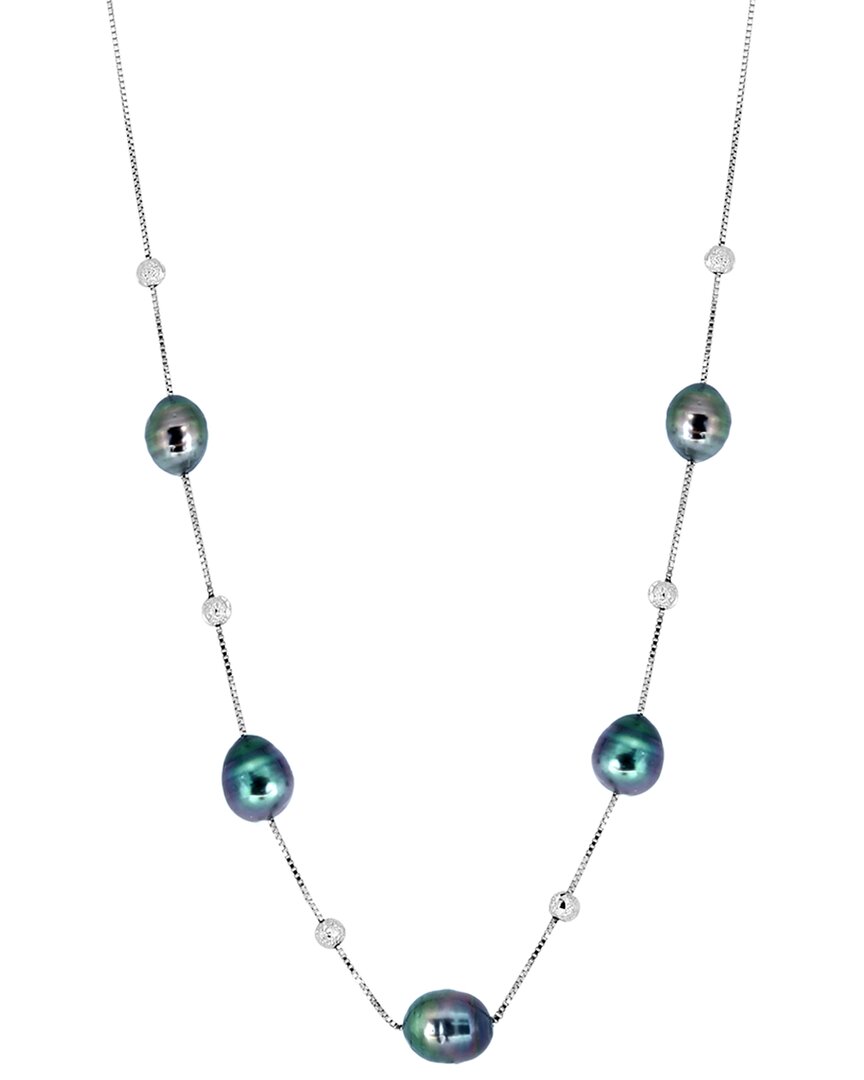 Effy Fine Jewelry Silver 8-9mm 8-9mm Black/tahitian Pearl Necklace