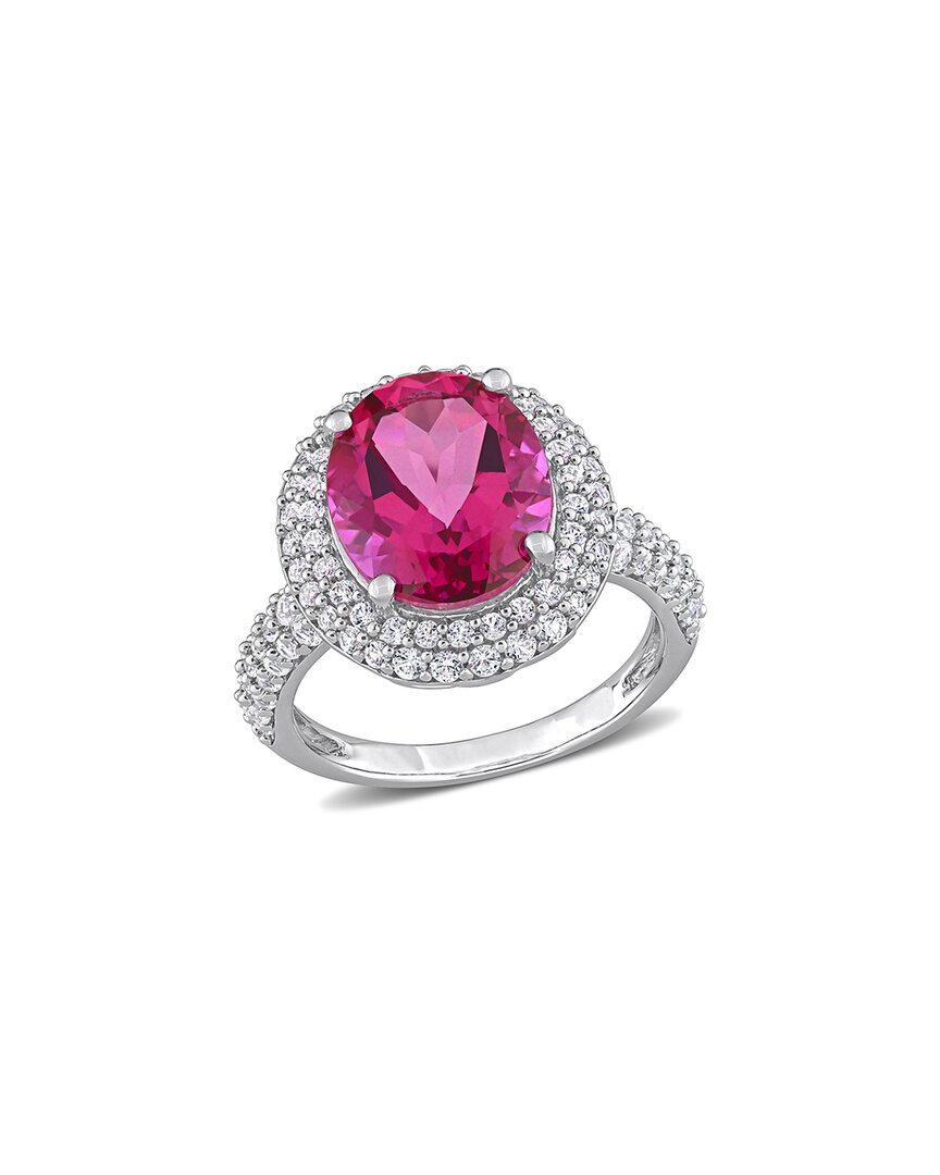 Rina Limor Silver 7.14 Ct. Tw. Pink Topaz & Created White Sapphire Ring