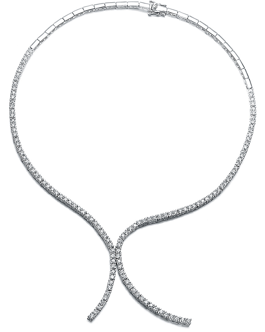 GENEVIVE GENEVIVE SILVER CZ NECKLACE