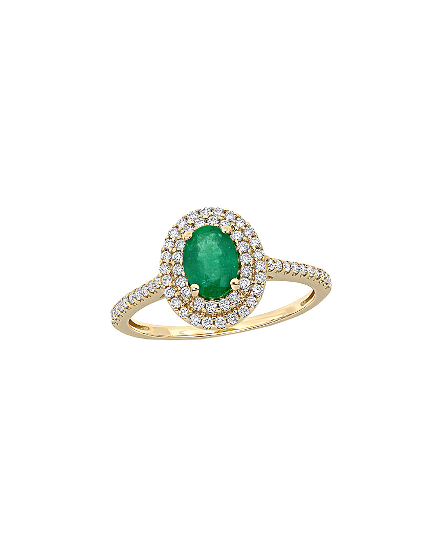 Rina Limor 14k 1.08 Ct. Tw. Diamond & Emerald Ring