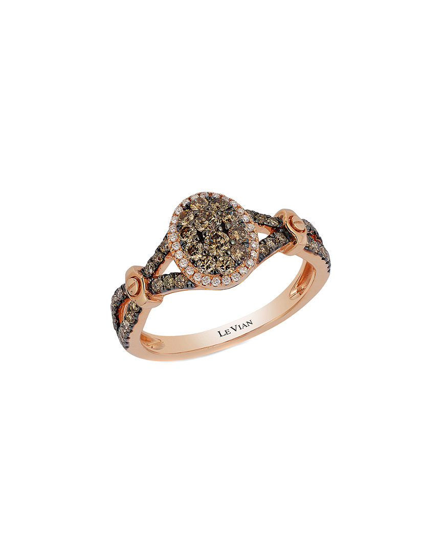 Shop Le Vian Chocolatier Framed Clusters 14k Rose Gold 0.68 Ct. Tw. Diamond Ring