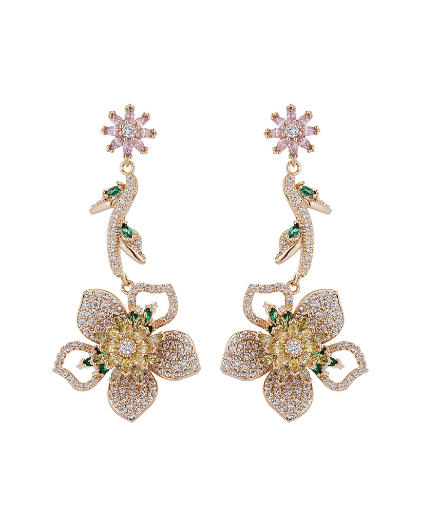 Eye Candy La Luxe Collection 18k Plated Cz Drop Earrings