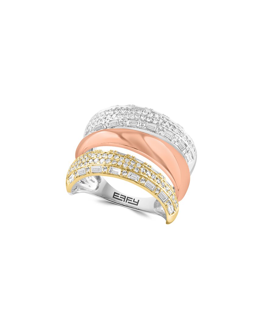 Effy Fine Jewelry 14k Tri-tone 0.95 Ct. Tw. Diamond Ring In Multi