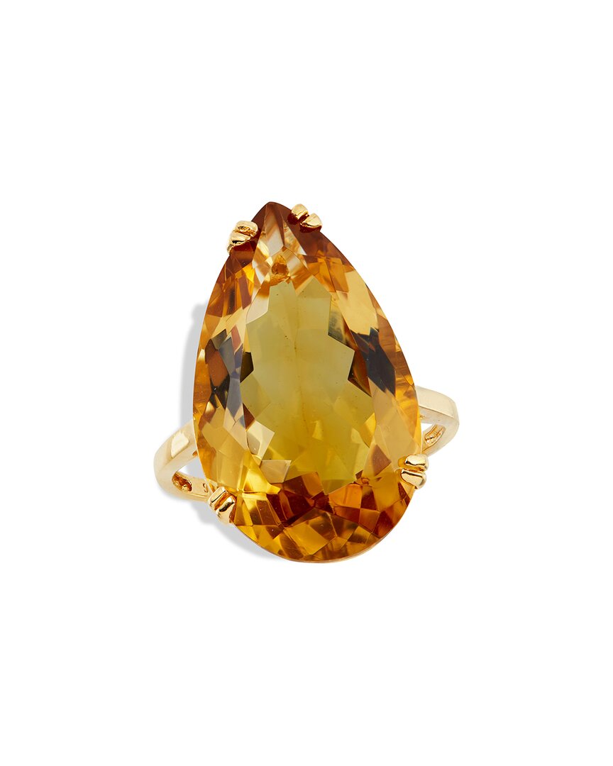 Savvy Cie 18k Over Silver 15.00 Ct. Tw. Pear Citrine Statement Ring