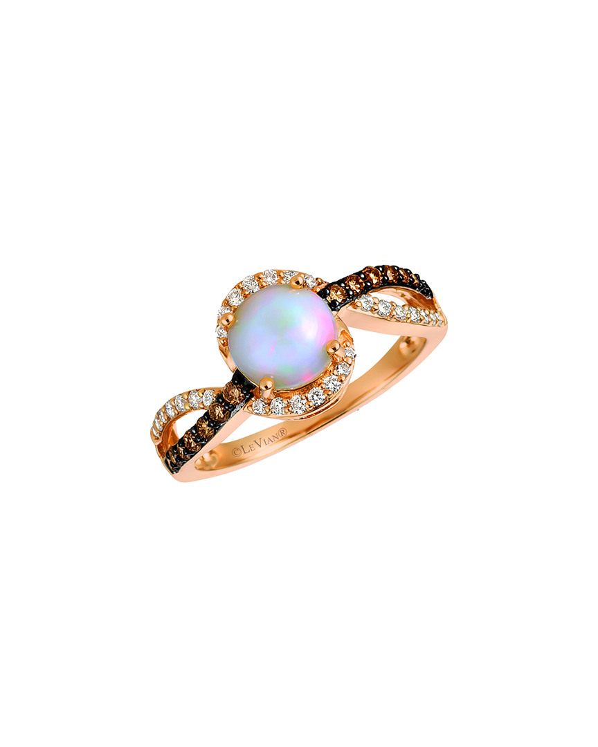 Le Vian 14k Rose Gold 1.07 Ct. Tw. Diamond & Neopolitan Opal Ring