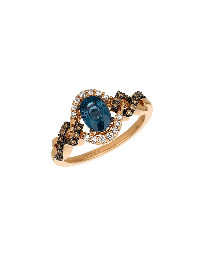 Le Vian 14k Rose Gold 1.10 Ct. Tw. Diamond & Blueberry Sapphire Ring