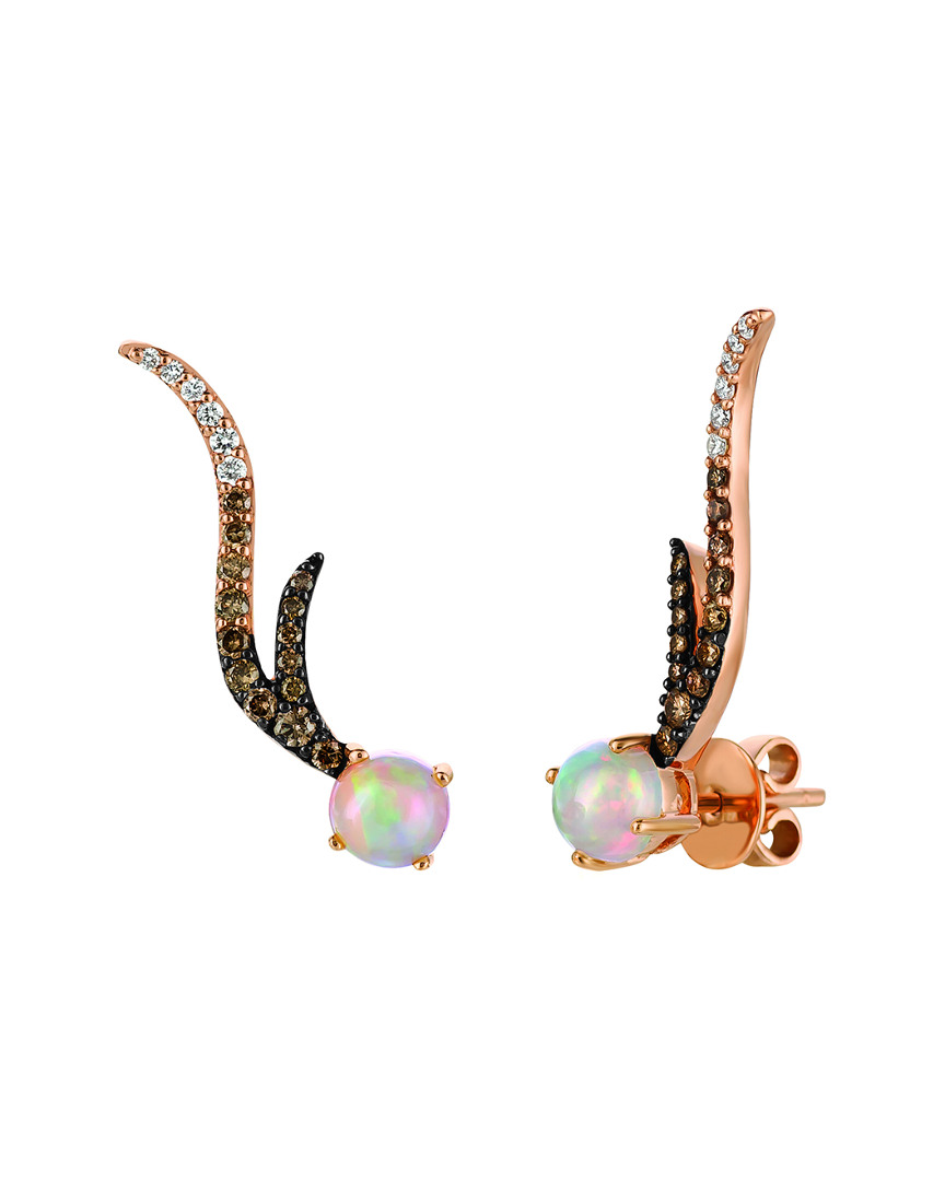 Le Vian 14k Rose Gold 1.44 Ct. Tw. Diamond & Neopolitan Opal Earrings