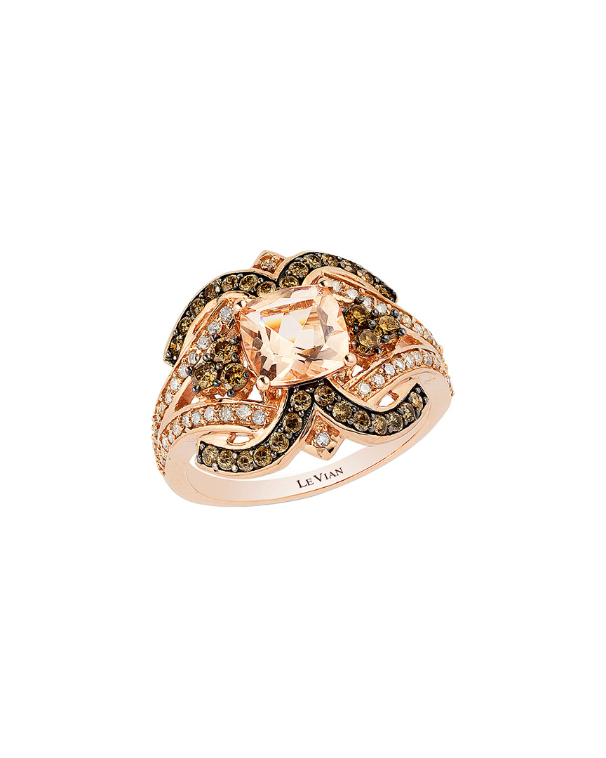 Le Vian 14k Rose Gold 1.82 Ct. Tw. Diamond & Peach Morganite Ring