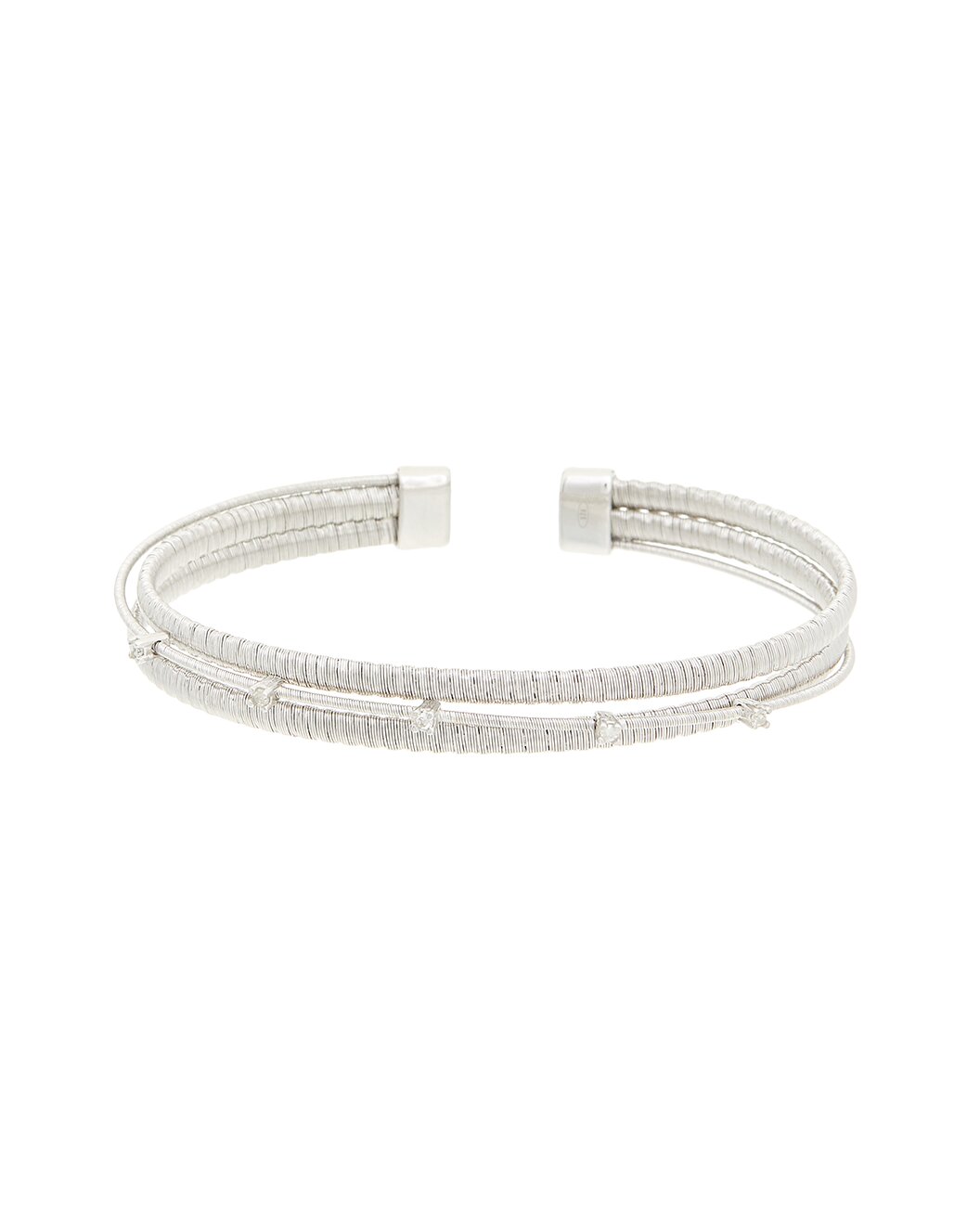 0.05 ct. tw. Diamond 18K Gold Over Silver Bangle Bracelet