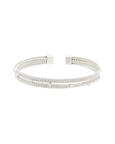0.05 ct. tw. Diamond 18K Gold Over Silver Bangle Bracelet