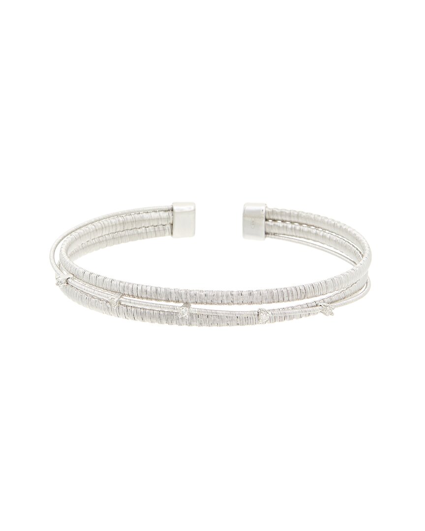 Meshmerise 0.05 Ct. Tw. Diamond 18k Gold Over Silver Bangle Bracelet