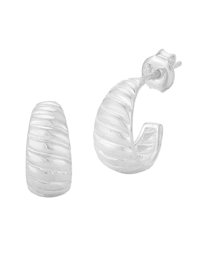 Chloe & Madison Chloe And Madison Silver Croissant Hoops
