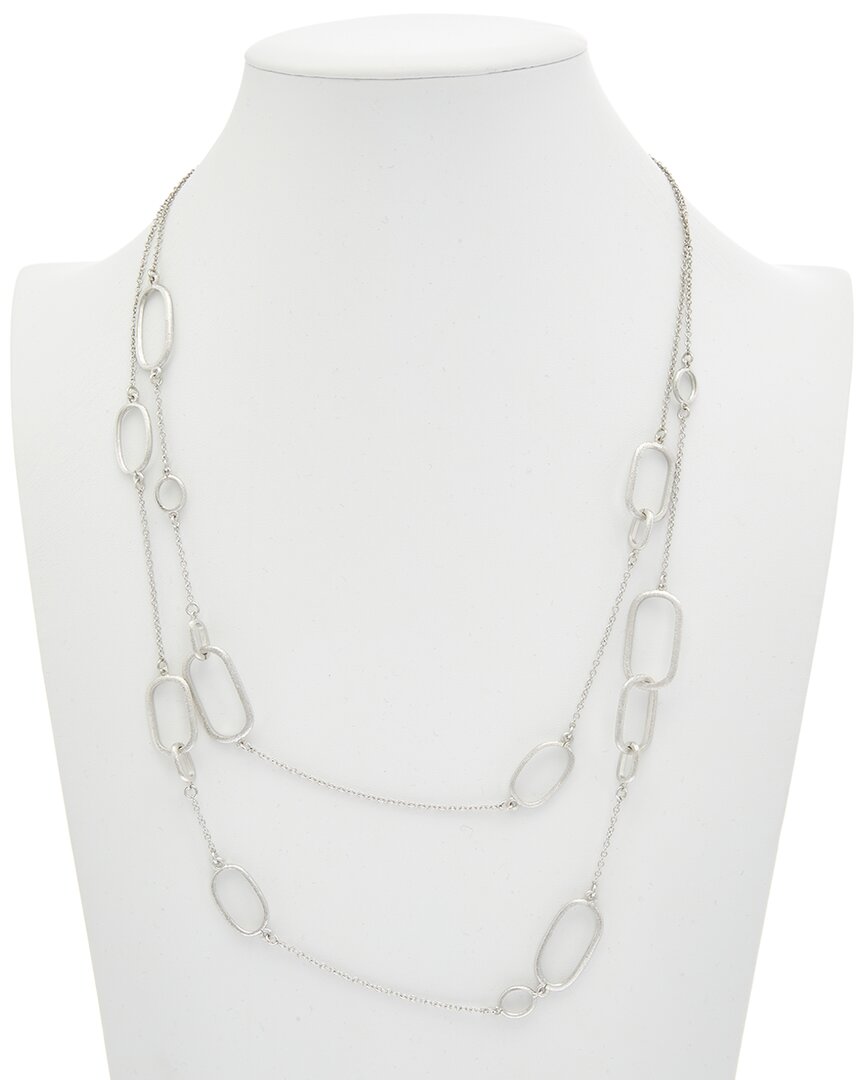 Rivka Friedman Rhodium Clad Layered Necklace In White
