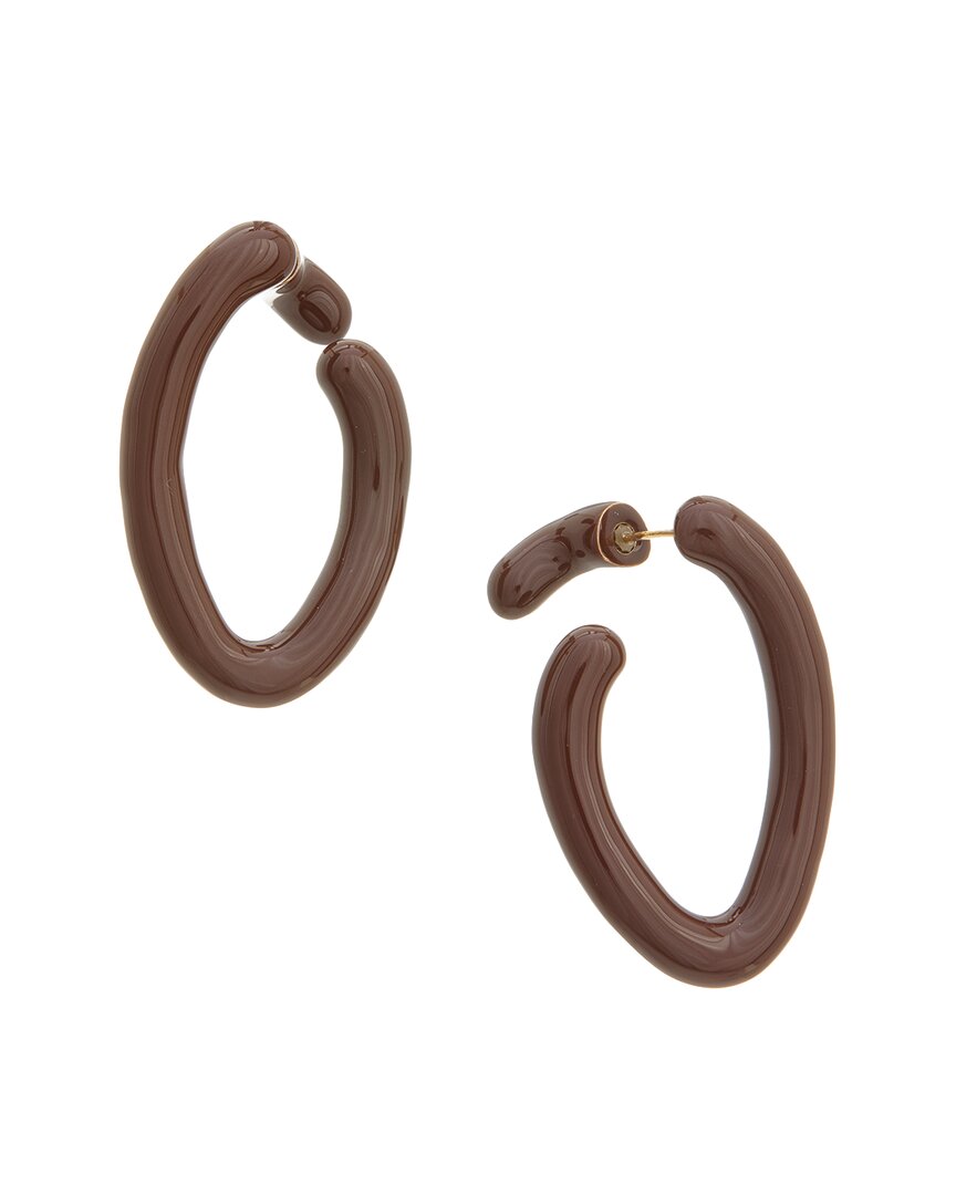 Oscar De La Renta Medium Oscar O Earrings In Brown