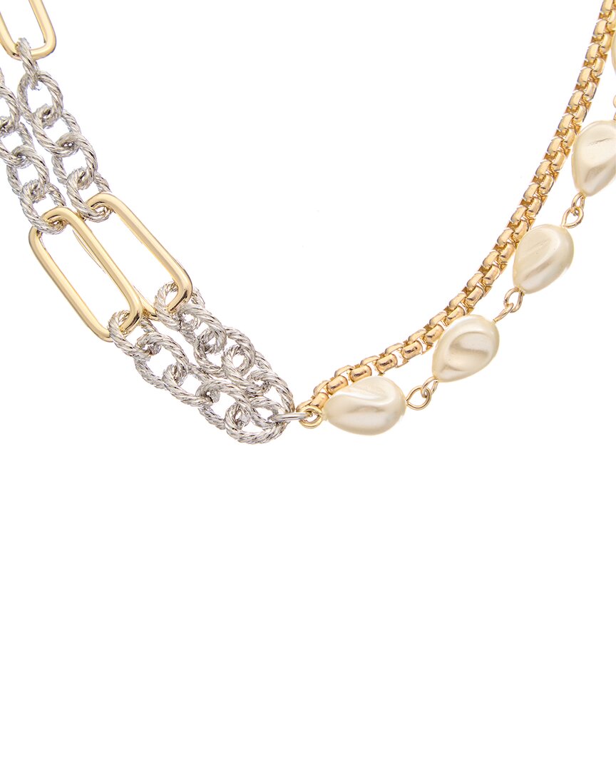 Juvell 18k Two-tone Plated Link Necklace