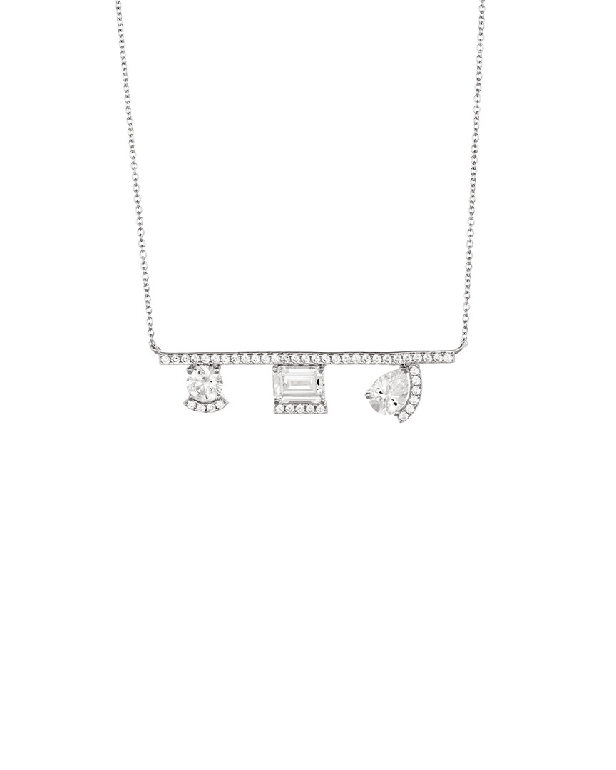 Crislu Platinum-plated Silver Cz Necklace