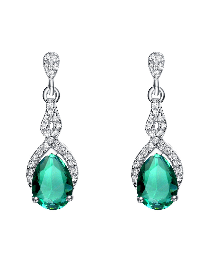 Genevive Silver Cz Drop Earrings