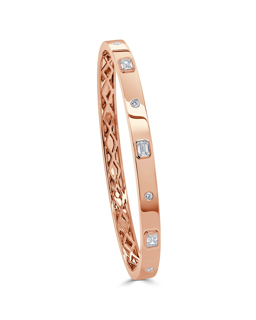 Sabrina Designs 18k Rose Gold 0.75 Ct. Tw. Diamond Fancy Shape Bangle Bracelet