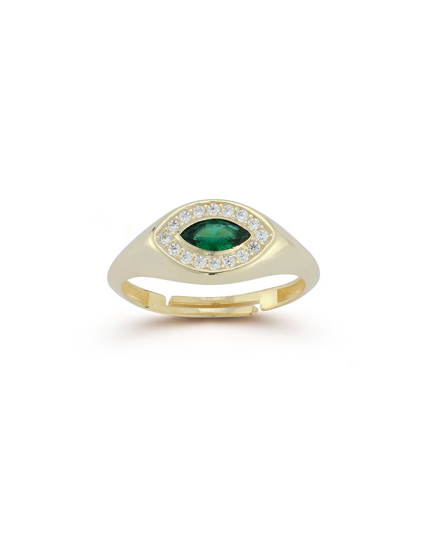 Sphera Milano 14k Over Silver Cz Marquise Signet Ring