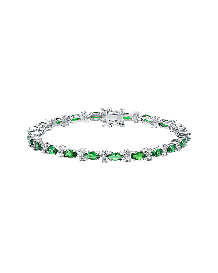 Genevive Silver Bracelet In Green