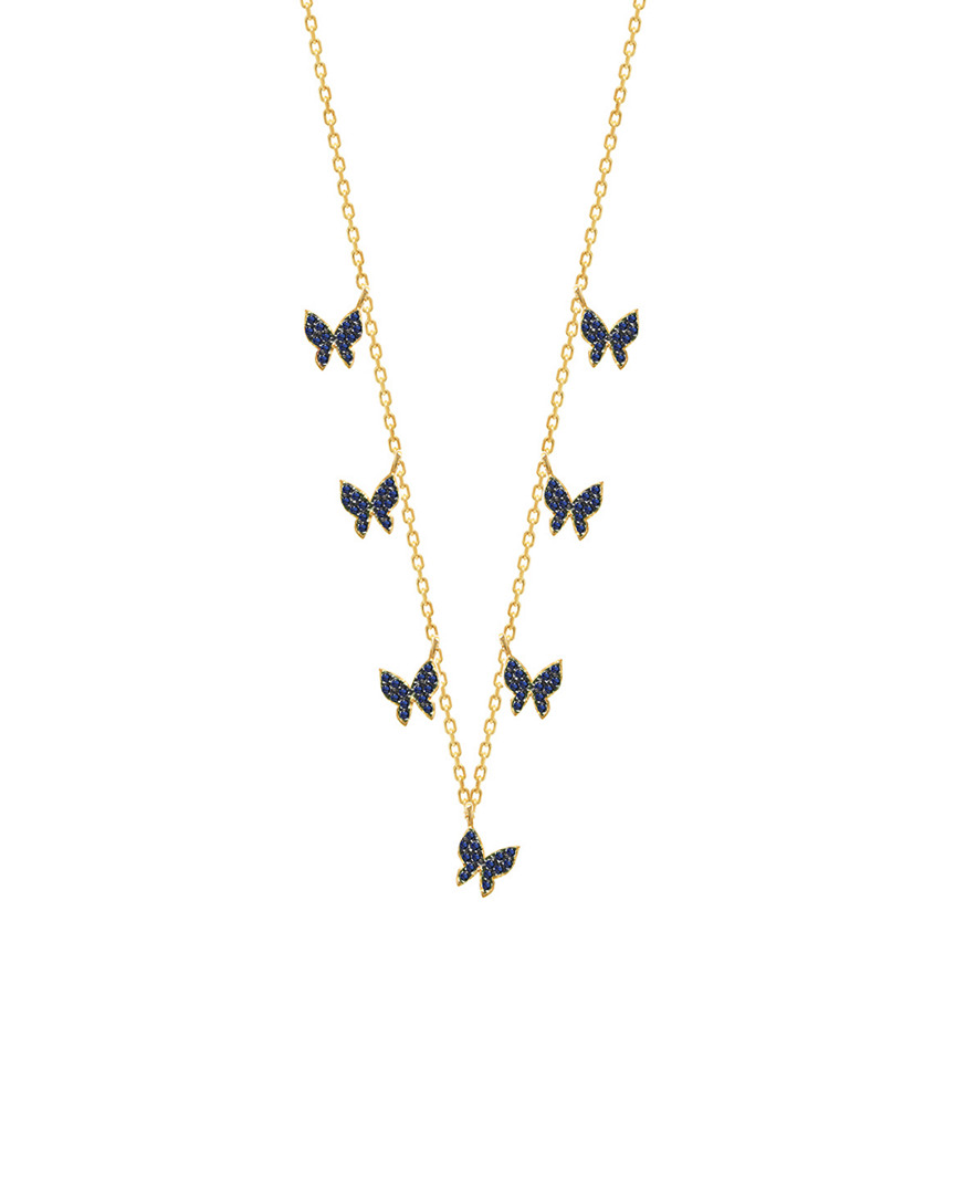 Gabi Rielle Gold Over Silver Cz Butterfly Necklace