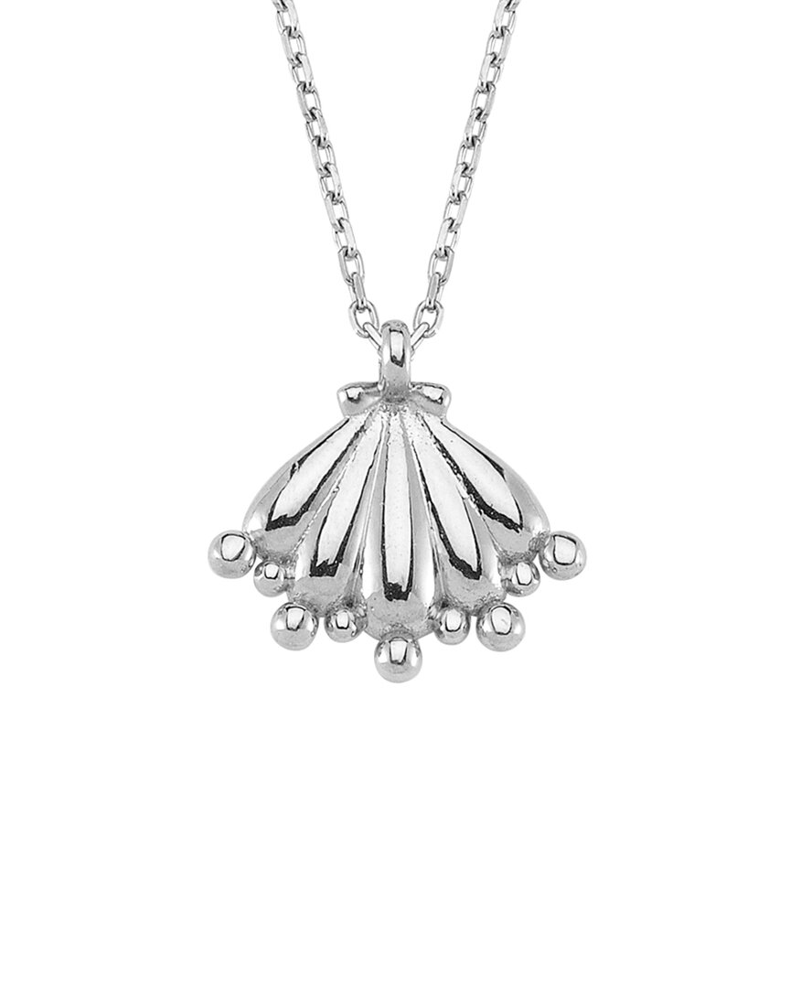 Amorium Silver Cz Shell Necklace