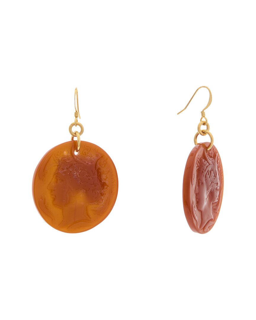 Kenneth Jay Lane Plated Dangle Earrings In Orange