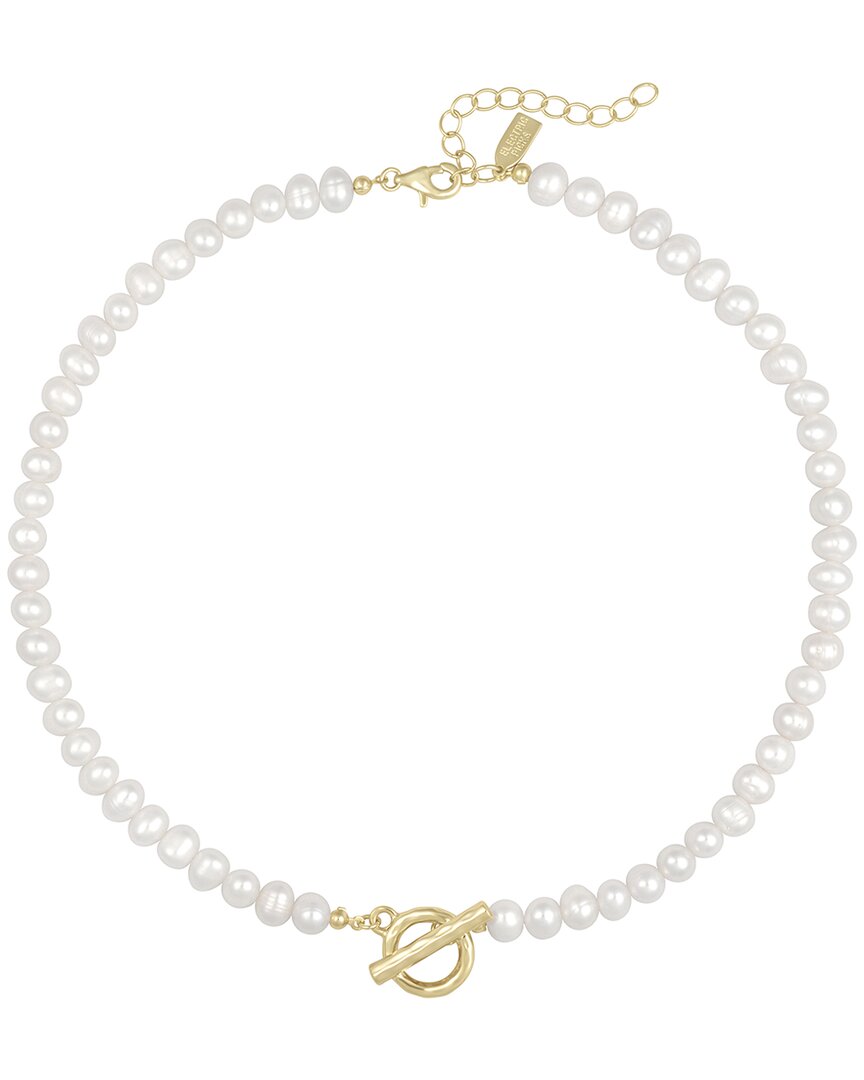Electric Picks 14k Plated 6mm Pearl Vacation Mode Necklace In No Color