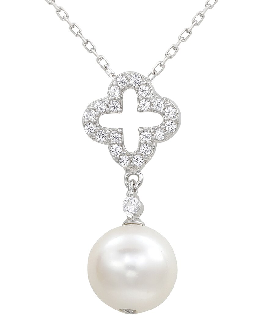Suzy Levian Silver Sapphire 10mm Pearl Pendant