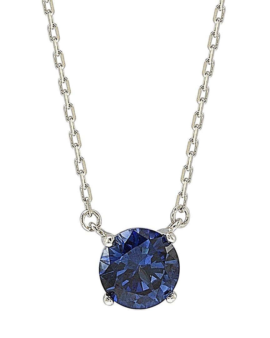 Shop Suzy Levian Silver Sapphire Solitaire Necklace