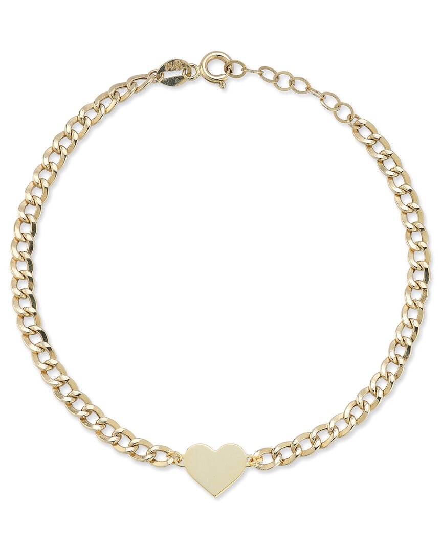 Ember Fine Jewelry 14k Heart Curb Chain Bracelet