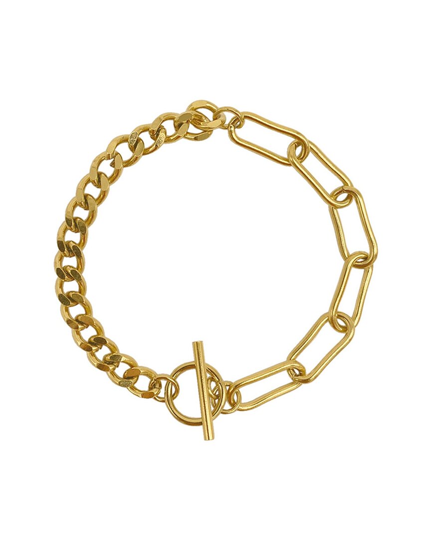 Adornia 14k Plated Curb Paperclip Chain Bracelet