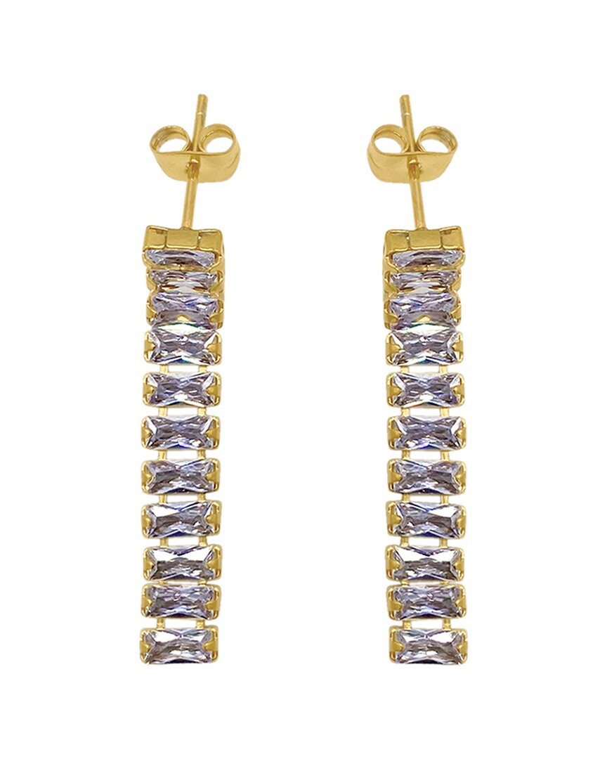 Adornia 14k Plated Crystal Tennis Drop Earrings