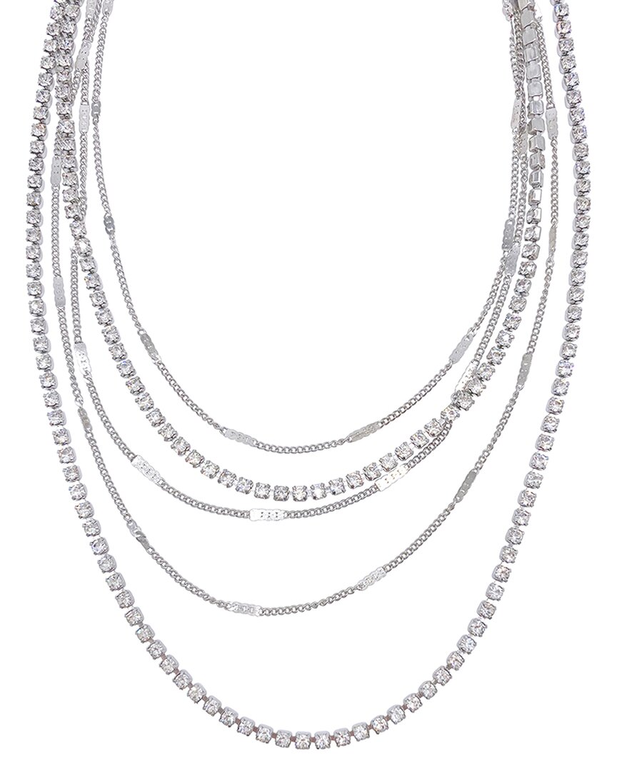 Adornia Crystal Layered Tennis Necklace
